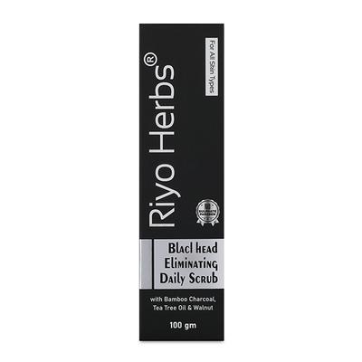 Riyo Herbs Blackhead Eliminating Daily Scrub - Bamboo Charcoal Tea Tree Oil & Walnut 100 gm - Face Scrubs