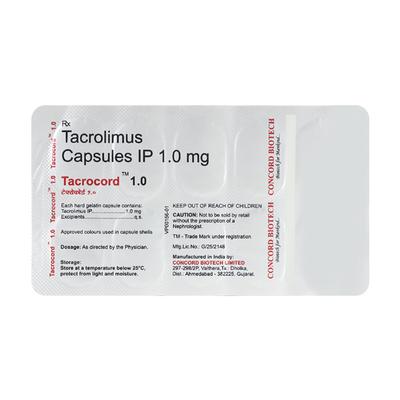 TACROCORD 1mg Capsule 10's - Auto Immune Disease-Imm