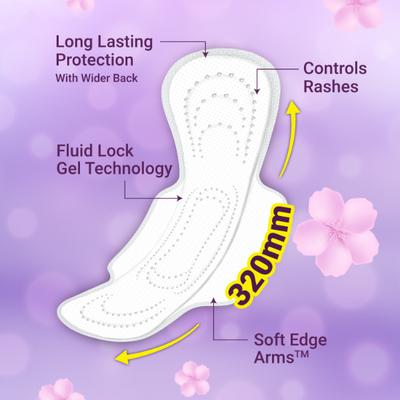 NIINE Ultra Thin Dry Comfort Sanitary Napkins XL+ (320mm) 50's - Sanitary Napkins