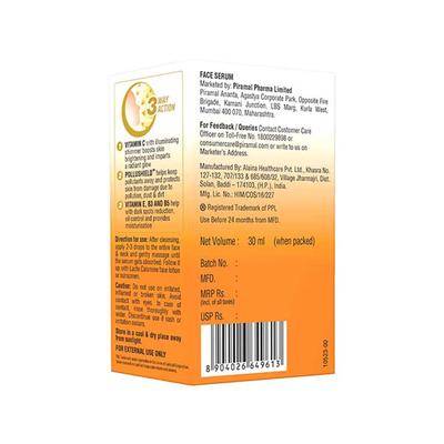 Lacto Calamine Vitamin C Serum with Pollushield, Vitamin E, B3 and B5, Skin Brightening Serum 30 ml - Face Serum