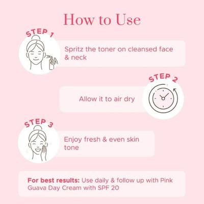 PureSense Pink Guava Face Toner with Rose Water, Pomegranate & Bamboo Water for Daily Use 100 ml - Face Mists