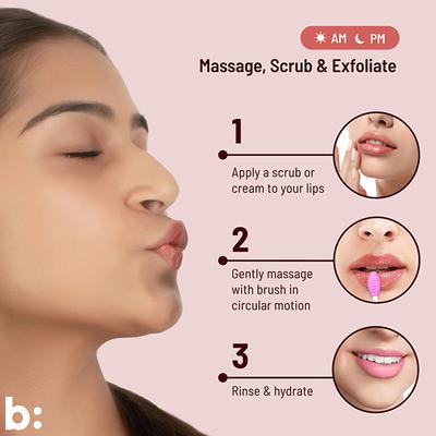 Biocule Glow Lip Brush For Lip Scrubbing, Exfoliation & Massage, Double Sided Brush 2's - Lip Scrubs