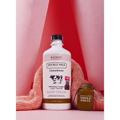 Scentio Double Milk Triple White Organic Bath Cream 350 ml - Shower Gels & Body Wash