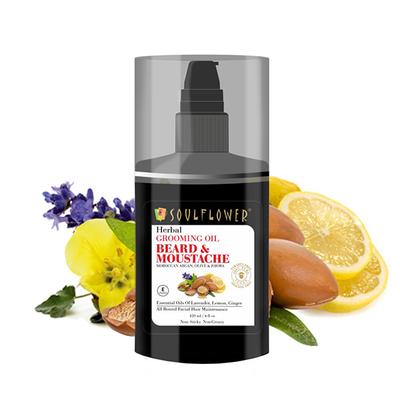 Soulflower Herbal Beard & Moustache Grooming Oil 120 ml - Beard Oil