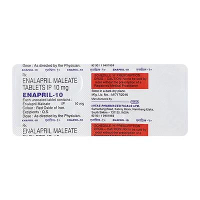 Enapril 10mg Tablet 10'S - Hypertension-ACE