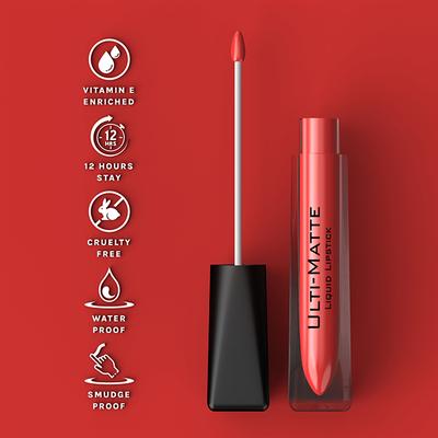 Bella Voste Ulti-Matte Liquid Lipstick Scarlet Show (14) 3.7 Ml - Liquid Lipsticks