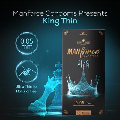 Manforce King Thin Condoms 3's - Plain/Flavoured Condoms
