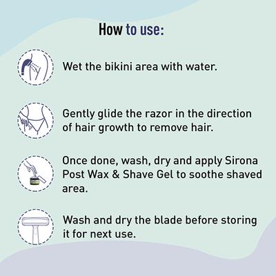 Sirona Reusable Bikini Hair Removal Razor for Women - Japanese Precision Shave, Nano-Blade Technology, Chromium & PTFE-Coated 1's - Shaving & Hair Removal
