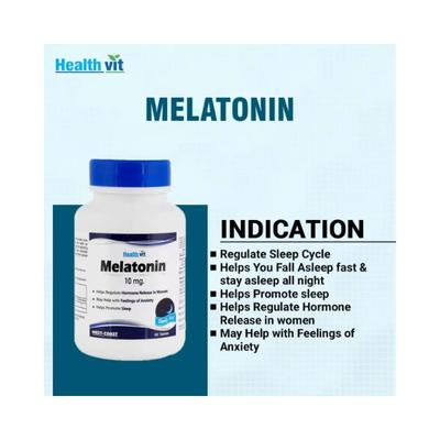 Healthvit Melatonin 10MG Regulates For Sleep Cycle- Tablets 60's - Mental Health