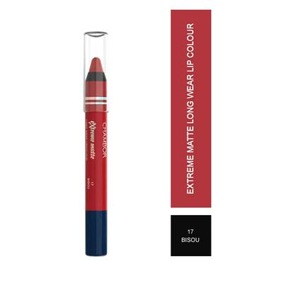 Chambor Extreme Matte Long Wear Lip Colour Make up Les Meringues Collection - Bisou, 17 2.8 gm - Lip Crayons