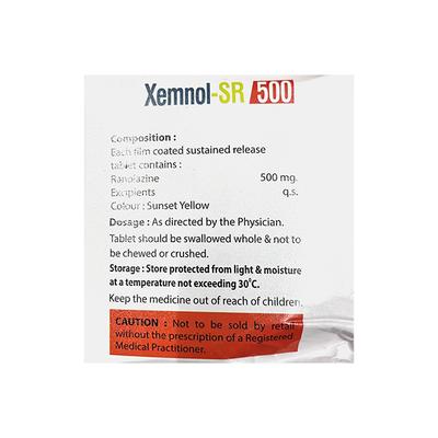 XEMNOL SR 500 Tablet 10's - Angina
