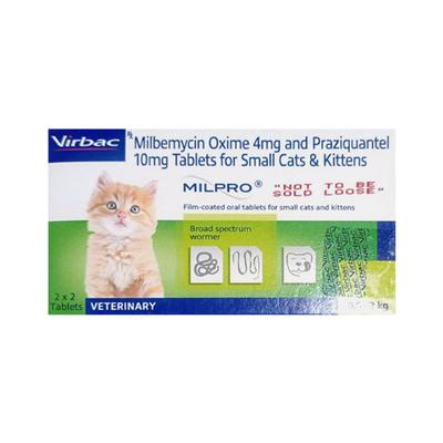 MILPRO (VET) (0.5 TO 2 KG) DEWORMER FOR KITTEN Tablet 4's - Veterinary-Pharma