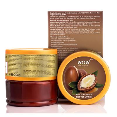 WOW Skin Science Raw Argan Oil Body Butter 200 ml - Lotions & Creams