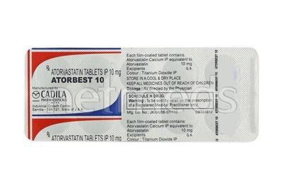 Atorbest 10mg Tablet 10'S - High Cholesterol-Dys
