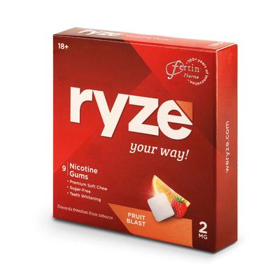 Ryze 2 mg Nicotine Gums - Fruit Blast 9's - Nicotine Gums/Lozenges