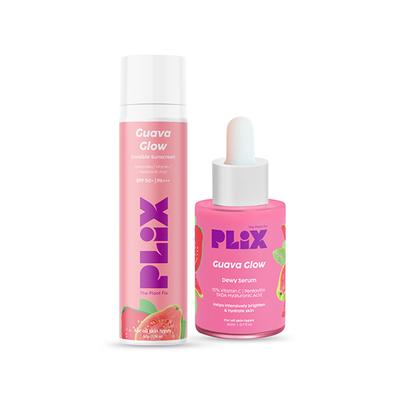 Plix The Plant Fix Spf 50 + Guavaglow Sunscreen- And 10% Vitamin Cguava Face Serum-20Ml Combo 50 gm - Face Sunscreen
