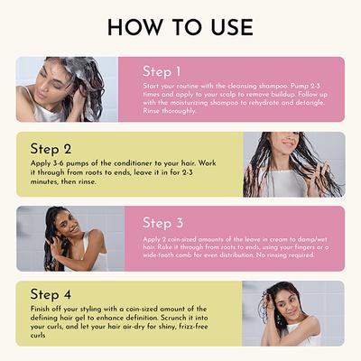 Fix My Curls Complete Curl Care Kit, Cleansing Shampoo, Moisturizing Shampoo, Hydrating Deep Conditioner, Leave-in Cream and Defining Hair Gel for Soothing, Moisturized & Defined Curls Pack Of 5 5's - Hair Sets & Kits