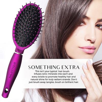 Majestique Hair Straightener Brush, Bio-Friendly Detangling Hair Brush, Comfortable and Styling - Purple 1's - Multi-Stylers