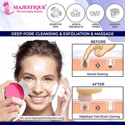 Majestique Face Brush for Cleansing and Exfoliating for Gentle Cleaning - Multicolor 1's - Massagers