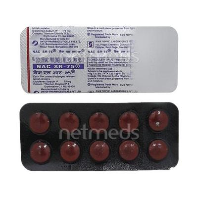 NAC SR 75mg Tablet 10'S - Pain relief-Nsa