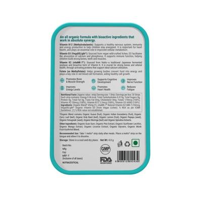 Wellbeing Nutrition Frozen Elsa Melts Kids Organic Vitamin B12 D3+K2 and Folate Bone and Immune Support and Energy (30 Strips) - Multi-Vitamins