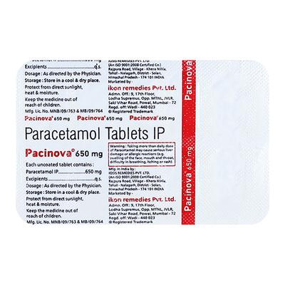PACINOVA 650 Tablet 10's - Fever-Ana