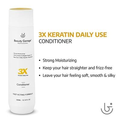 Beauty Garage 3X Keratin Daily Use Conditioner 300 ml - Conditioners