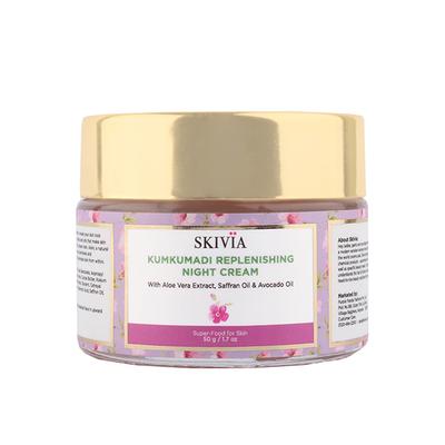 Skivia Kumkumadi Replenishing Night Cream With Aloe Vera Extract & Hyaluronic Acid 50 gm - Night Cream