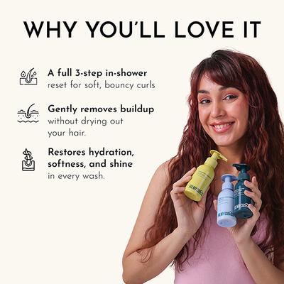 Fix My Curls Wash Day 3 Step Bundle Cleansing Shampoo, Everyday Moisturizing Shampoo and Hydrating Deep Conditioner 100ml Each 3's - Dry Shampoos & Conditioners