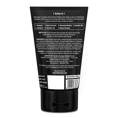 Man Arden 7X Bamboo Charcoal Peel Off Mask 100 ml - Masks & Peels