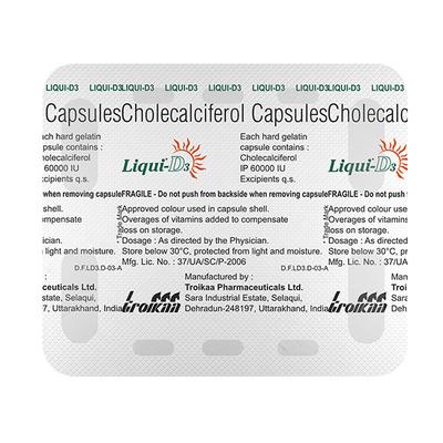 Liqui D3 60000IU Capsule 4'S - Supplements-Vit
