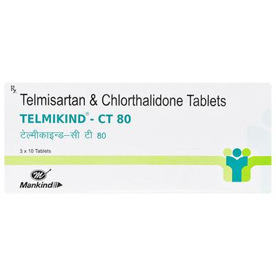 Telmikind CT 80/12.5mg Tablet 10'S - Hypertension-Ang