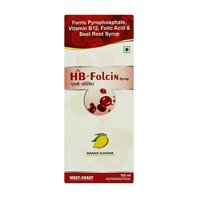 HB FOLCIN MANGO FLAVOUR Syrup 100ml - Iron Supplement/Anaemia-Vma