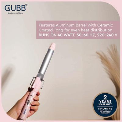 GUBB Hair Curler with Ceramic Coated Tong for Long Lasting Gorgeous Curls - (GB-005) Pink 1's - Rollers & Curlers