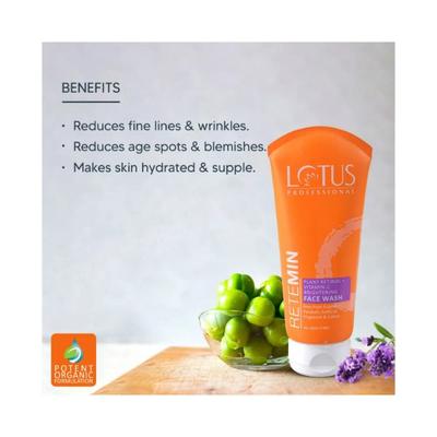 Lotus Professional Retemin Plant Retinol + Vitamin C Brightening Face Wash 100 gm - Face Wash & Cleansers