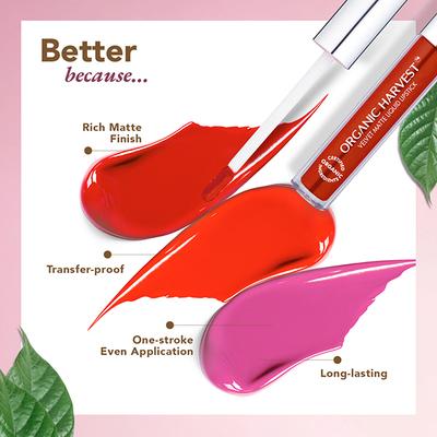Organic Harvest Velvet Matte Liquid Lipstick - Tomato Red 2.6 ml - Liquid Lipsticks