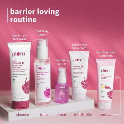 Plum Oat & Ceramide Complex 100% Mineral SPF 50 PA+++ Sunscreen For Sensitive Skin Non-Oily 50 g - Body Sunscreen