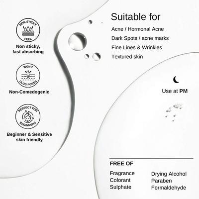 The Formularx Gentle Retinol Night Serum for Acne, Dark Spots, Enlarged Pores & Anti-Aging 30 gm - Face Serum