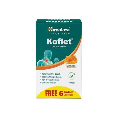 Himalaya Koflet Cough Syrup (Free 6 Koflet Lozenges) 100 ml - Cough & Cold (Ayush)