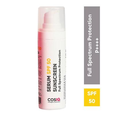 Cos-IQ Outdoor Sunscreen Serum SPF 50 PA triple plus Broad Spectrum UVA UVB and IR Protection Zero White 30 ml - Face Sunscreen