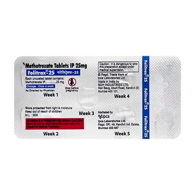 FOLITRAX 25 Tablet 5's - Cancer Oncology-Cyt