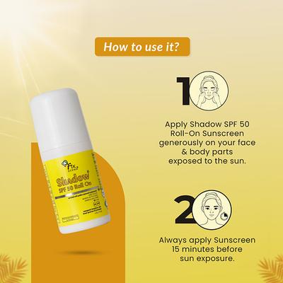 Fixderma Shadow Spf 50 Roll On, Sunscreen SPF 50 for Face 30 gm - Body Sunscreen