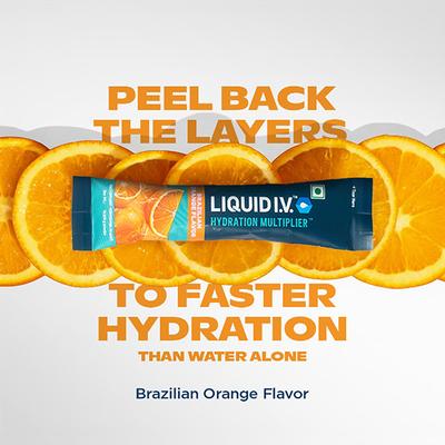 Liquid I.V. Hydration Multiplier- Brazilian Orange, Electrolyte Powder Drink Mix 12's - Multi-Vitamins
