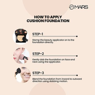 MARS Mushroom Cushion Foundation with Applicator - 02 20 gm - Foundation