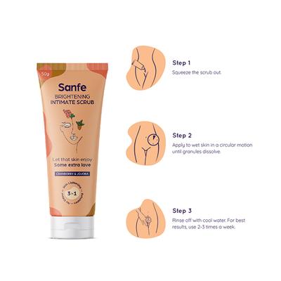 Sanfe Brightening Intimate Scrub - Cranberry & Jojoba 50 gm - Intimate Care