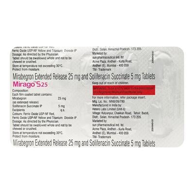 MIRAGO S 25 Tablet 10's - Bladder And Prostate Disorders-Dru