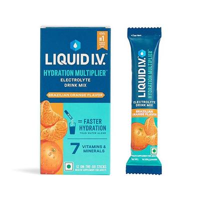 Liquid I.V. Hydration Multiplier- Brazilian Orange, Electrolyte Powder Drink Mix 12's - Multi-Vitamins