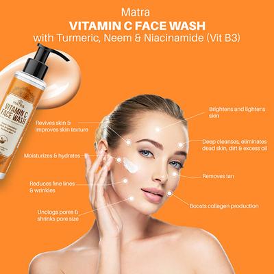 Matra Vitamin C Face Wash with Turmeric, Neem & Niacinamide 100 ml - Face Wash & Cleansers