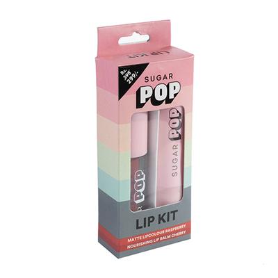 SUGAR POP Matte Lipcolour - 04 Raspberry + Nourishing Lip Balm - 02 Cherry Lip Kit 10 gm - Lipsticks