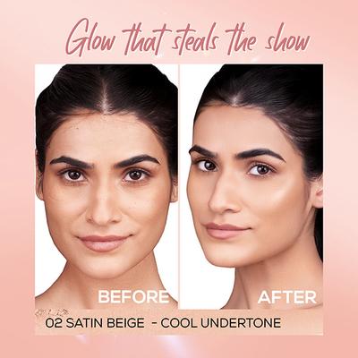 Renee Cosmetics Lumi Glow Highlighting Compact Satin Beige 9 gm - Compact Powder